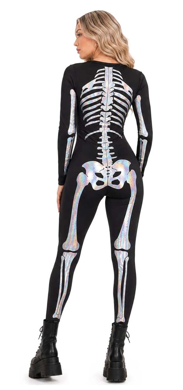 Tipsy Elves Iridescent Skeleton Costume Size 1X new w/tags fast 2ship